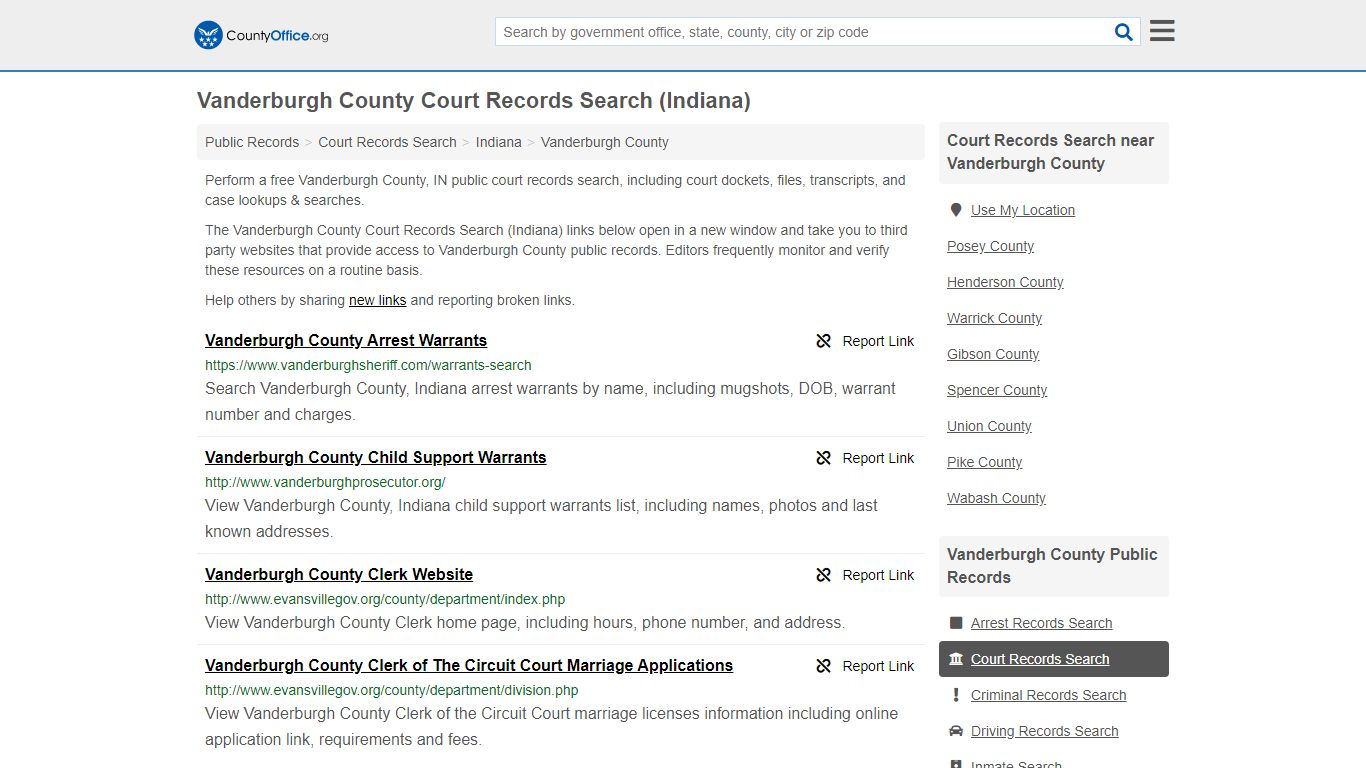 Court Records Search - Vanderburgh County, IN (Adoptions ...